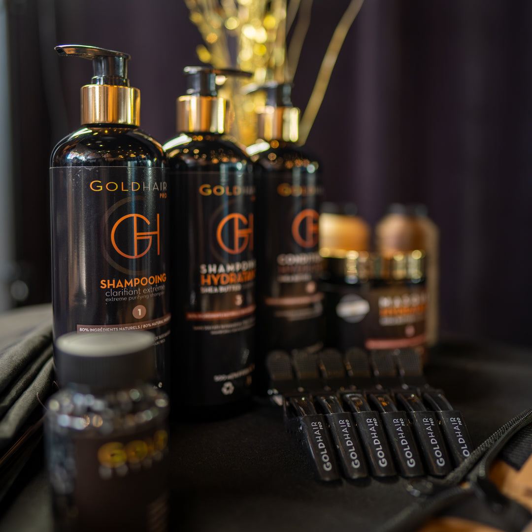 shampoo Goldhair pro with crocodiles plies and micro beads
