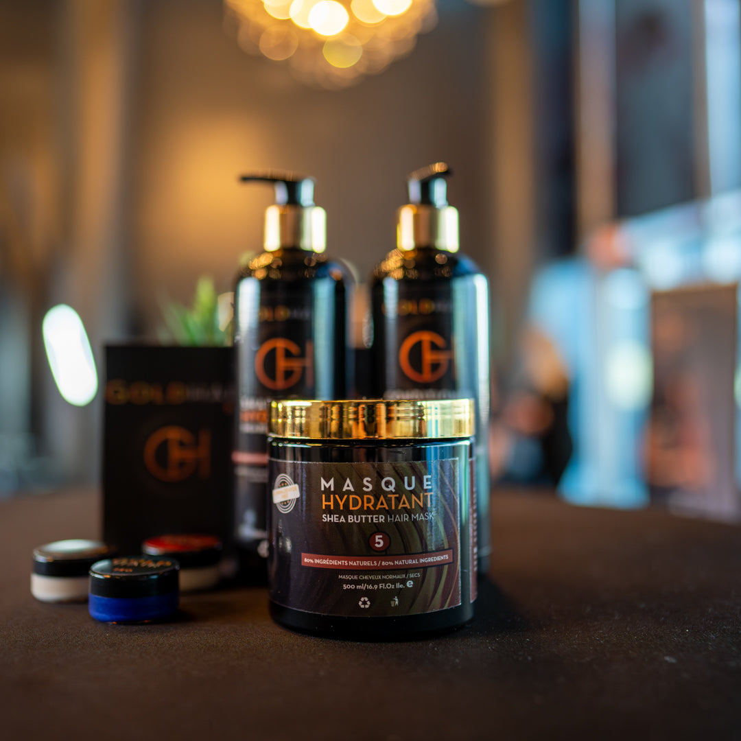 masque hydratant au beurre de karité / Shea butter hair Mask goldhair pro 